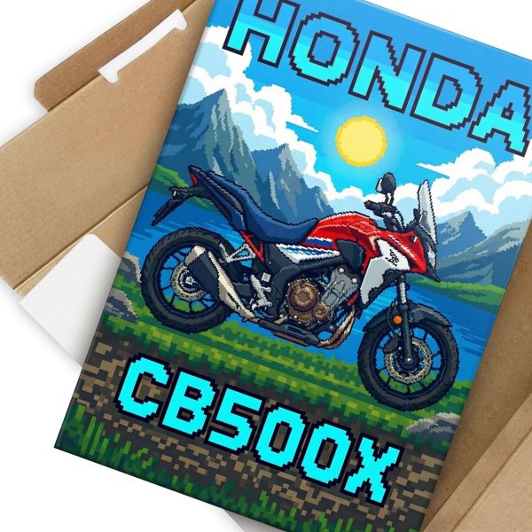 Honda CB500X Retro Pixel Art