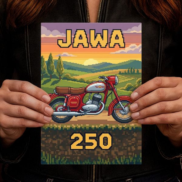Jawa 250 Retro Pixel Art
