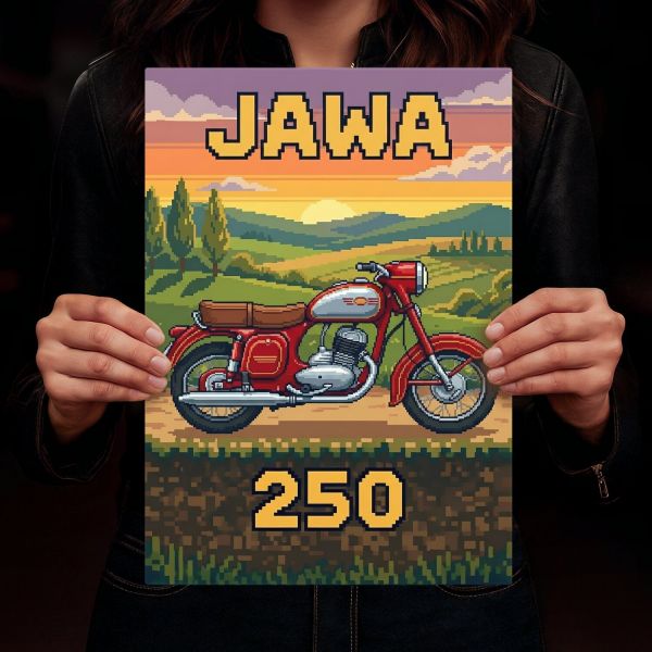 Jawa 250 Retro Pixel Art
