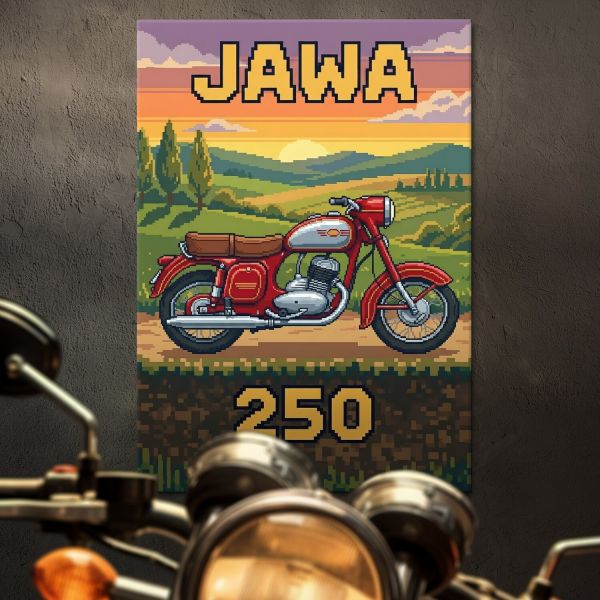 Jawa 250 Retro Pixel Art