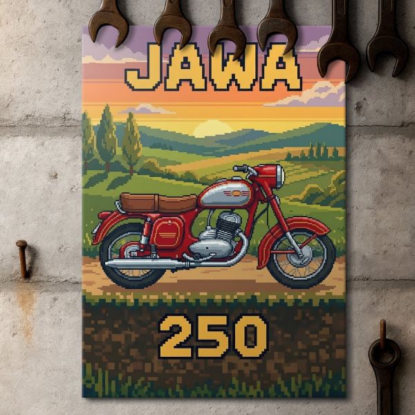 Jawa 250 Retro Pixel Art