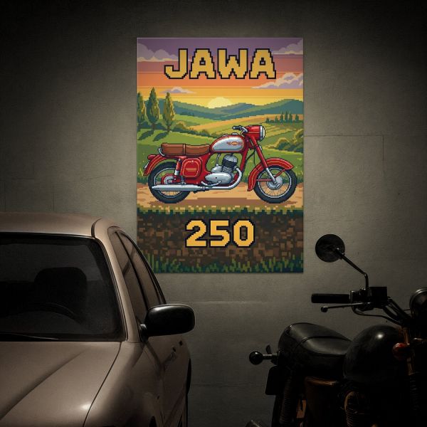 Jawa 250 Retro Pixel Art