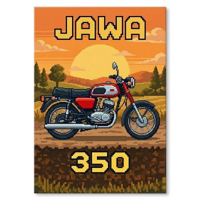 Jawa 350 Retro Pixel Art