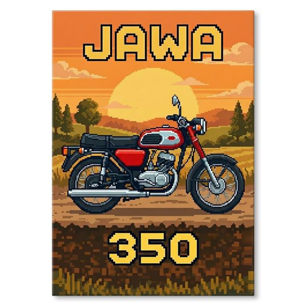 Jawa 350 Retro Pixel Art