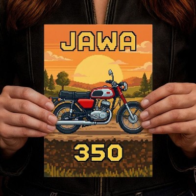 Jawa 350 Retro Pixel Art