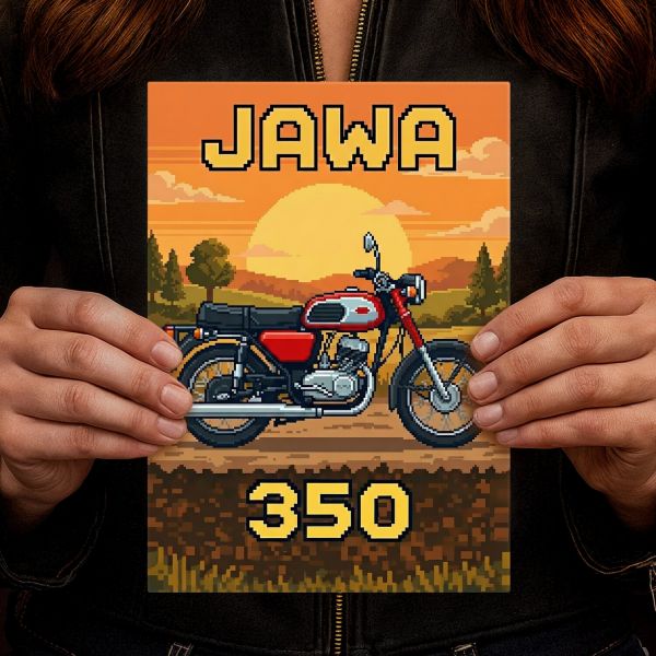 Jawa 350 Retro Pixel Art