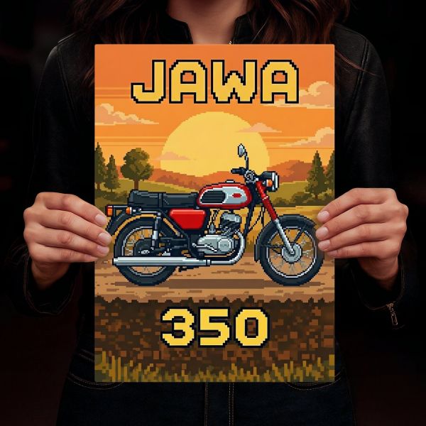 Jawa 350 Retro Pixel Art