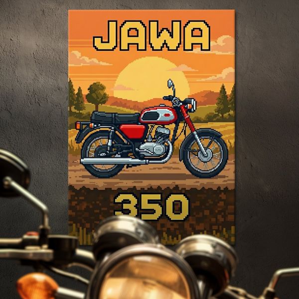 Jawa 350 Retro Pixel Art