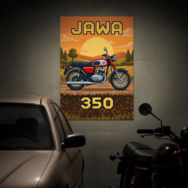 Jawa 350 Retro Pixel Art