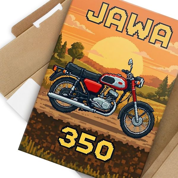 Jawa 350 Retro Pixel Art