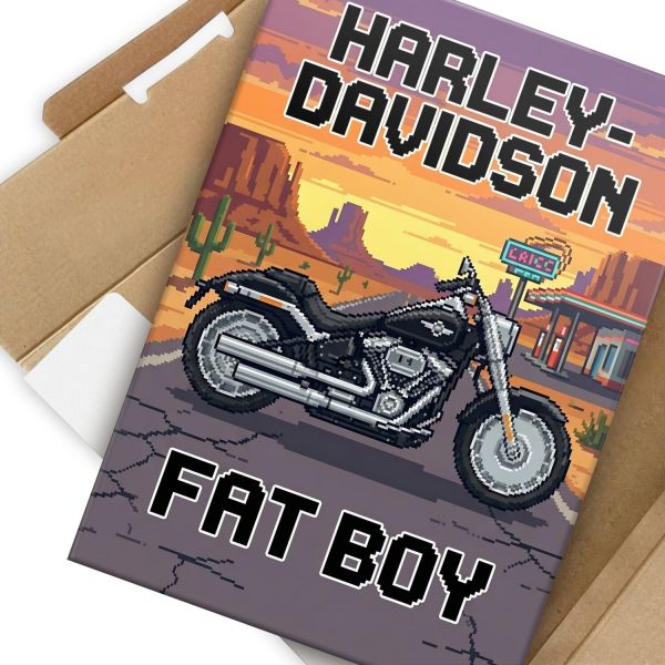Harley-Davidson Fat Boy Retro Pixel