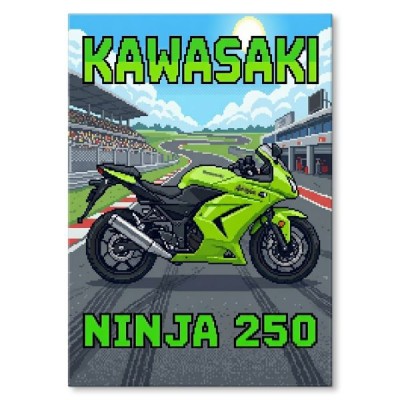 Kawasaki Ninja 250 Retro Pixel