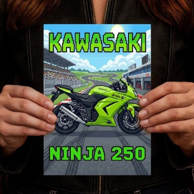 Kawasaki Ninja 250 Retro Pixel