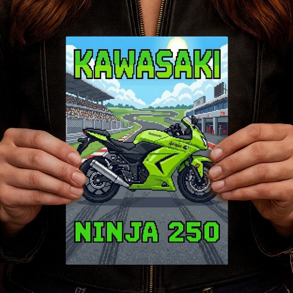 Kawasaki Ninja 250 Retro Pixel