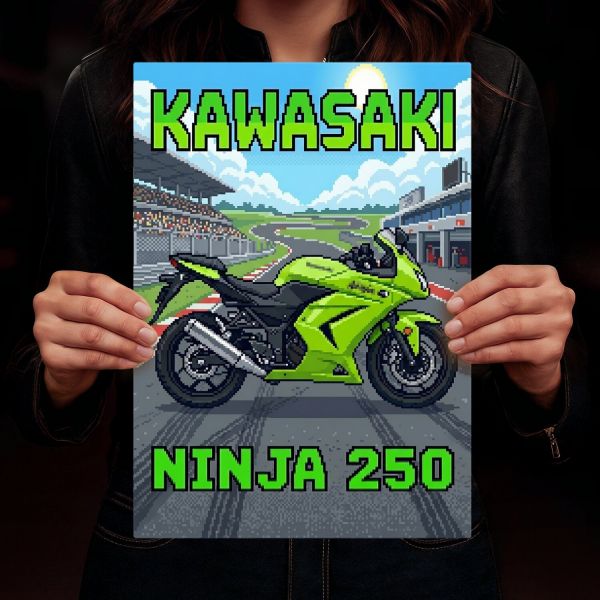 Kawasaki Ninja 250 Retro Pixel