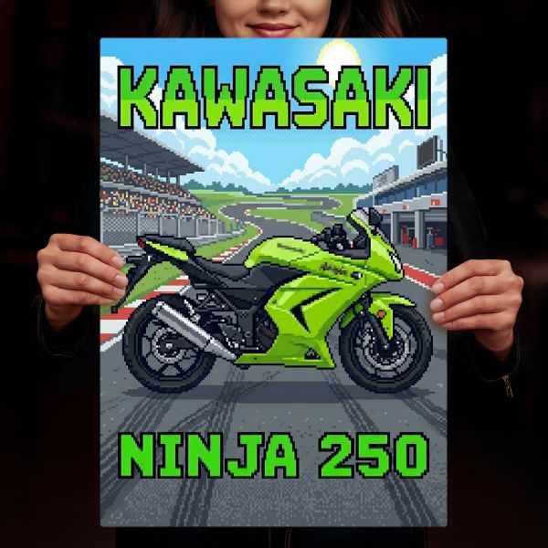 Kawasaki Ninja 250 Retro Pixel