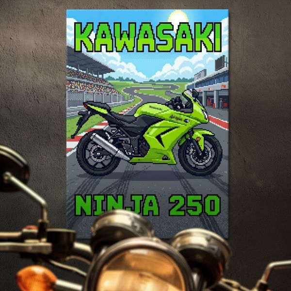 Kawasaki Ninja 250 Retro Pixel