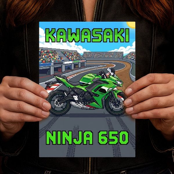 Kawasaki Ninja 650 Retro Pixel