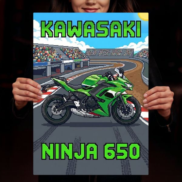 Kawasaki Ninja 650 Retro Pixel