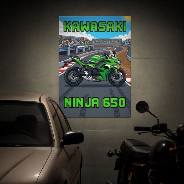 Kawasaki Ninja 650 Retro Pixel