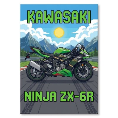 Kawasaki Ninja ZX-6R Retro Pixel