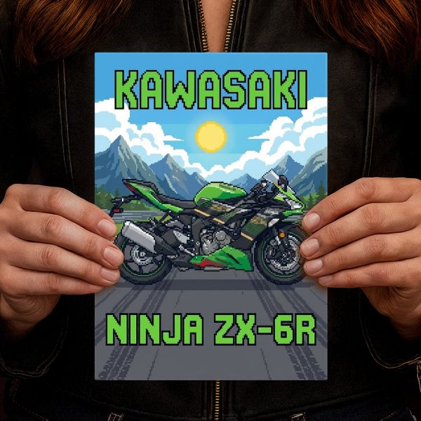 Kawasaki Ninja ZX-6R Retro Pixel