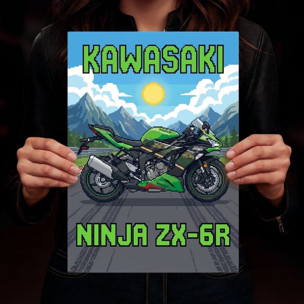 Kawasaki Ninja ZX-6R Retro Pixel