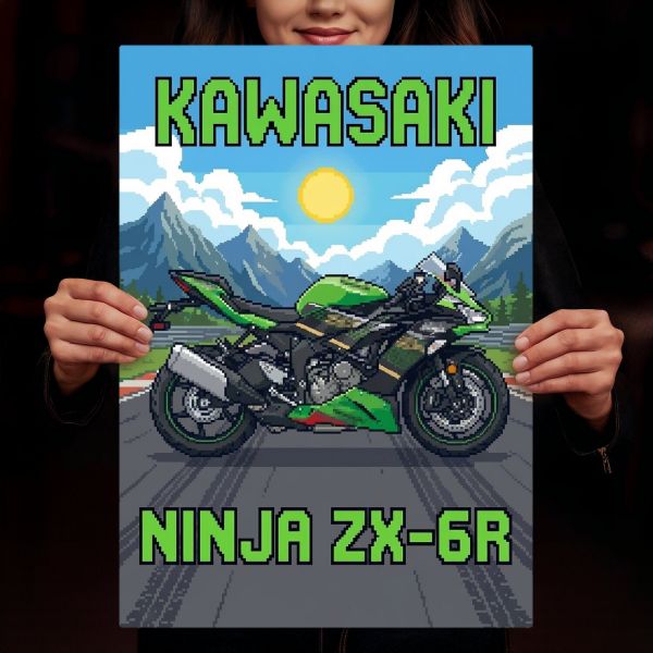 Kawasaki Ninja ZX-6R Retro Pixel