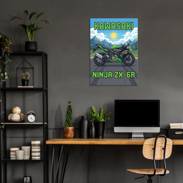Kawasaki Ninja ZX-6R Retro Pixel