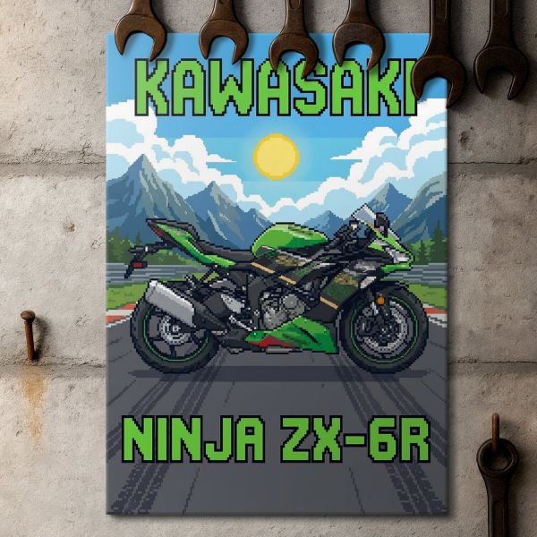 Kawasaki Ninja ZX-6R Retro Pixel