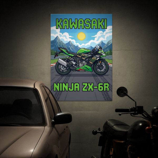 Kawasaki Ninja ZX-6R Retro Pixel