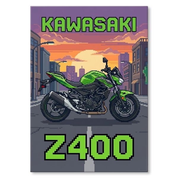 Kawasaki Z400 Retro Pixel