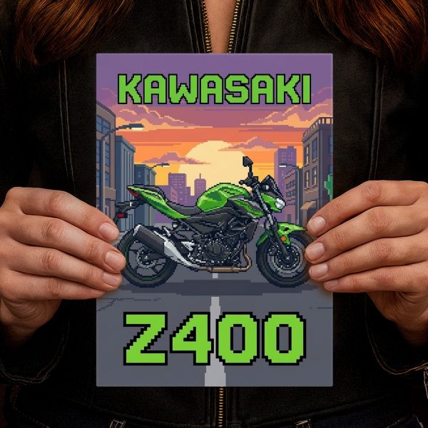 Kawasaki Z400 Retro Pixel