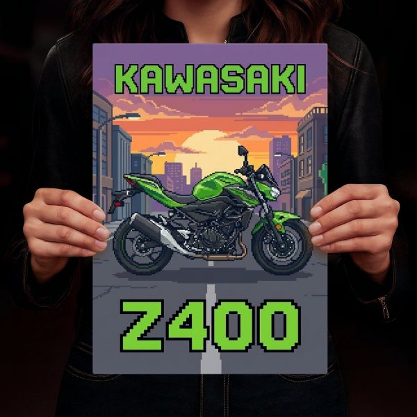 Kawasaki Z400 Retro Pixel