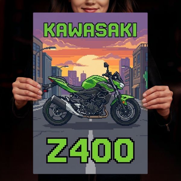 Kawasaki Z400 Retro Pixel