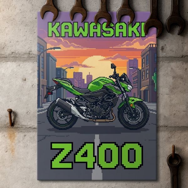 Kawasaki Z400 Retro Pixel