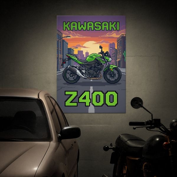 Kawasaki Z400 Retro Pixel