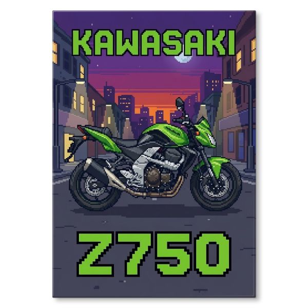 Kawasaki Z750 Retro Pixel