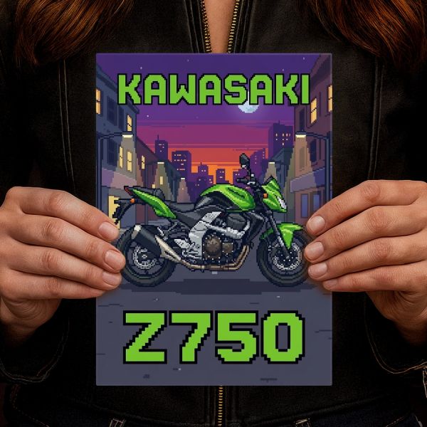 Kawasaki Z750 Retro Pixel