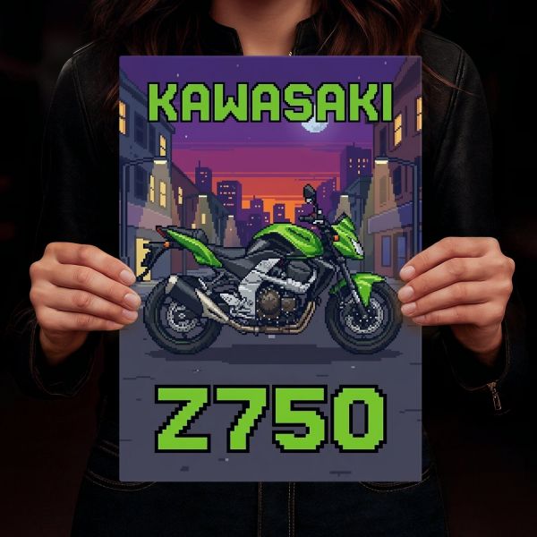 Kawasaki Z750 Retro Pixel