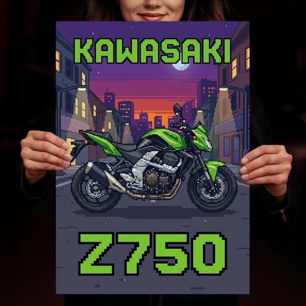 Kawasaki Z750 Retro Pixel