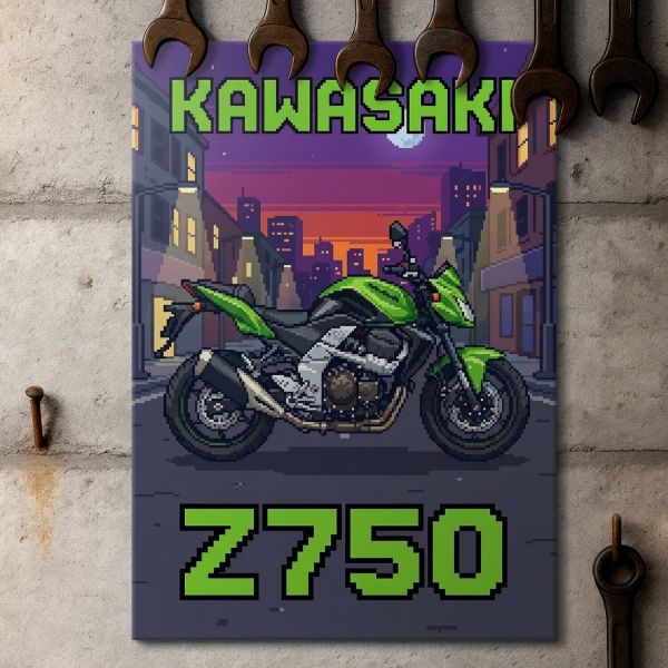 Kawasaki Z750 Retro Pixel