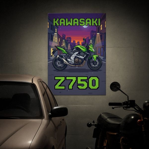 Kawasaki Z750 Retro Pixel