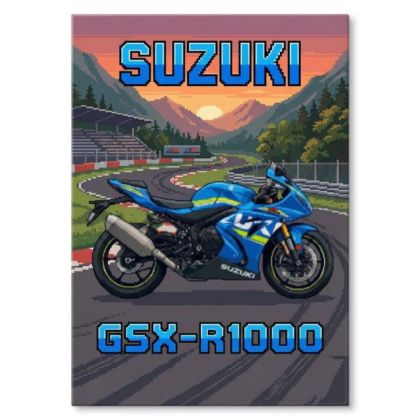 Suzuki GSX-R1000 Retro Pixel