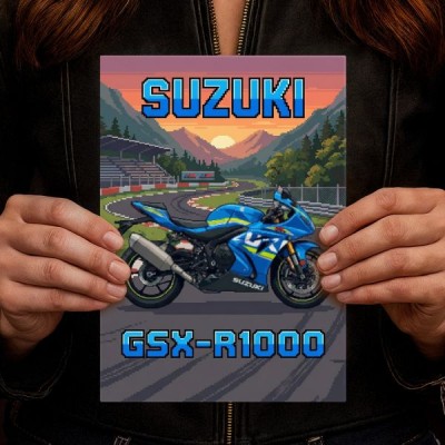 Suzuki GSX-R1000 Retro Pixel