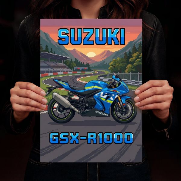 Suzuki GSX-R1000 Retro Pixel