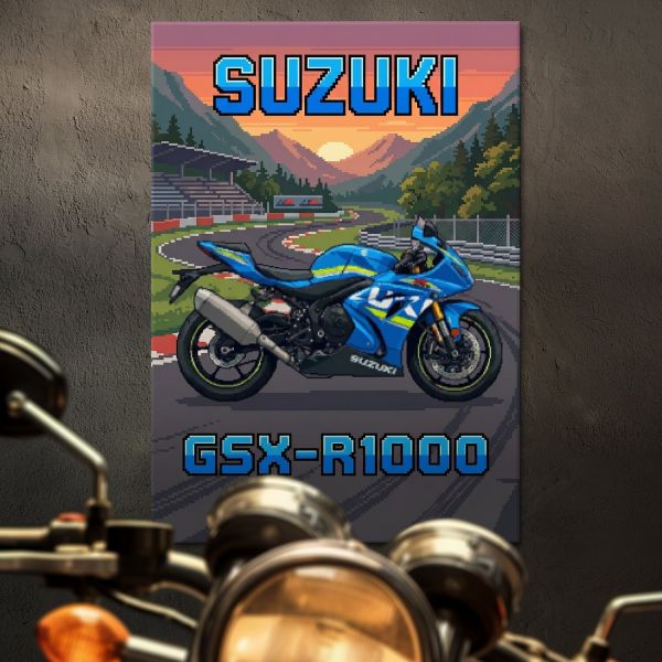 Suzuki GSX-R1000 Retro Pixel
