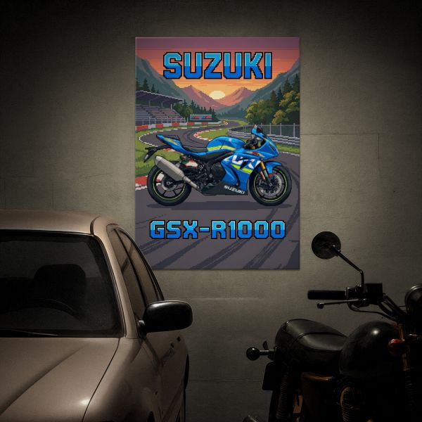 Suzuki GSX-R1000 Retro Pixel
