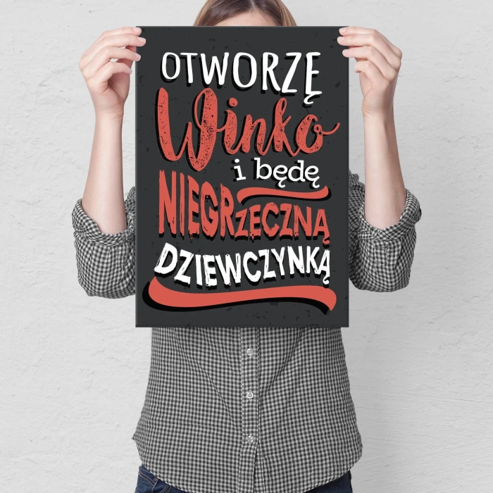 Plakat metalowy Niegrzeczna dziewczynka Prezent