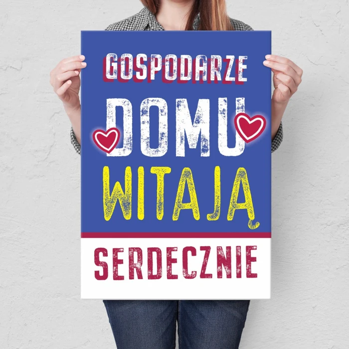 Plakat metalowy Witamy w domu Prezent